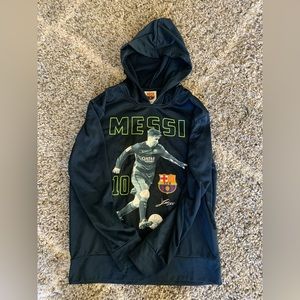 FC Barcelona Lionel Messi Hoodie Navy Youth Large (Official Merchandise)